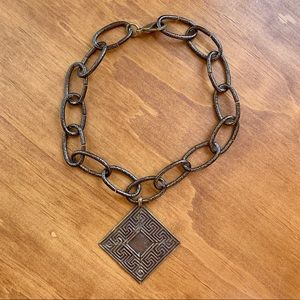 Chain metal square necklace